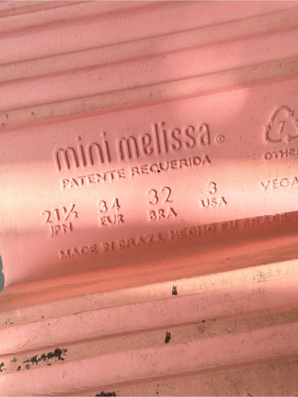 Mini melissa Pink Glitter Kids Mary Jane Shoes